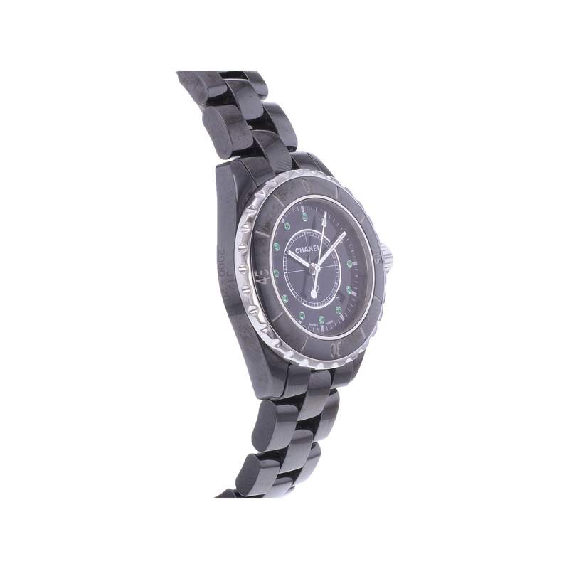 Montre d'occasion CHANEL J12 33 mm Emeraude femme quartz bracelet céramique - vue 2