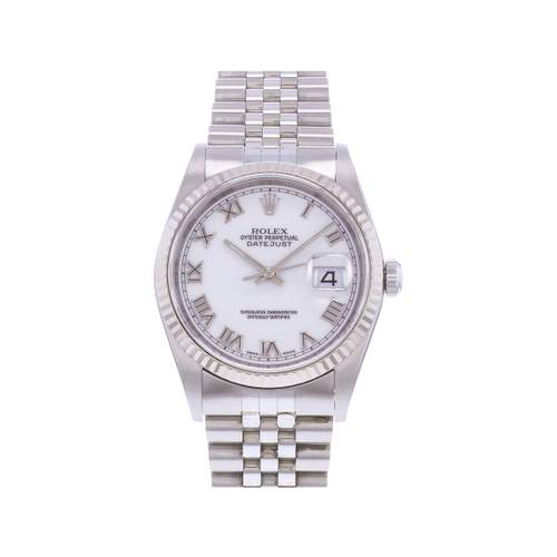 Montre d'occasion ROLEX DateJust 36 homme mouvement automatique certifié (cosc) bracelet acier