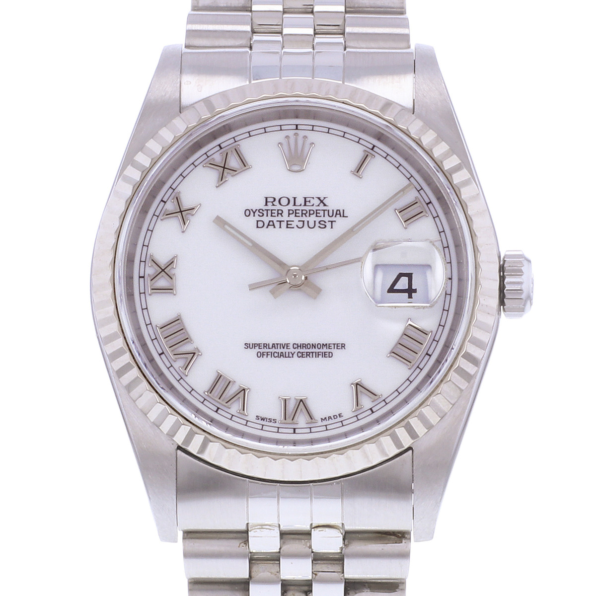 Montre d'occasion ROLEX DateJust 36 homme mouvement automatique certifié (cosc) bracelet acier - vue D1