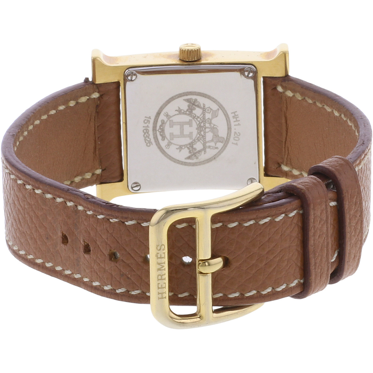 Montre d'occasion HERMES Heure H femme quartz bracelet cuir d'origine - vue 3