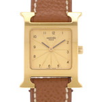 Montre d'occasion HERMES Heure H femme quartz bracelet cuir d'origine - vue D1