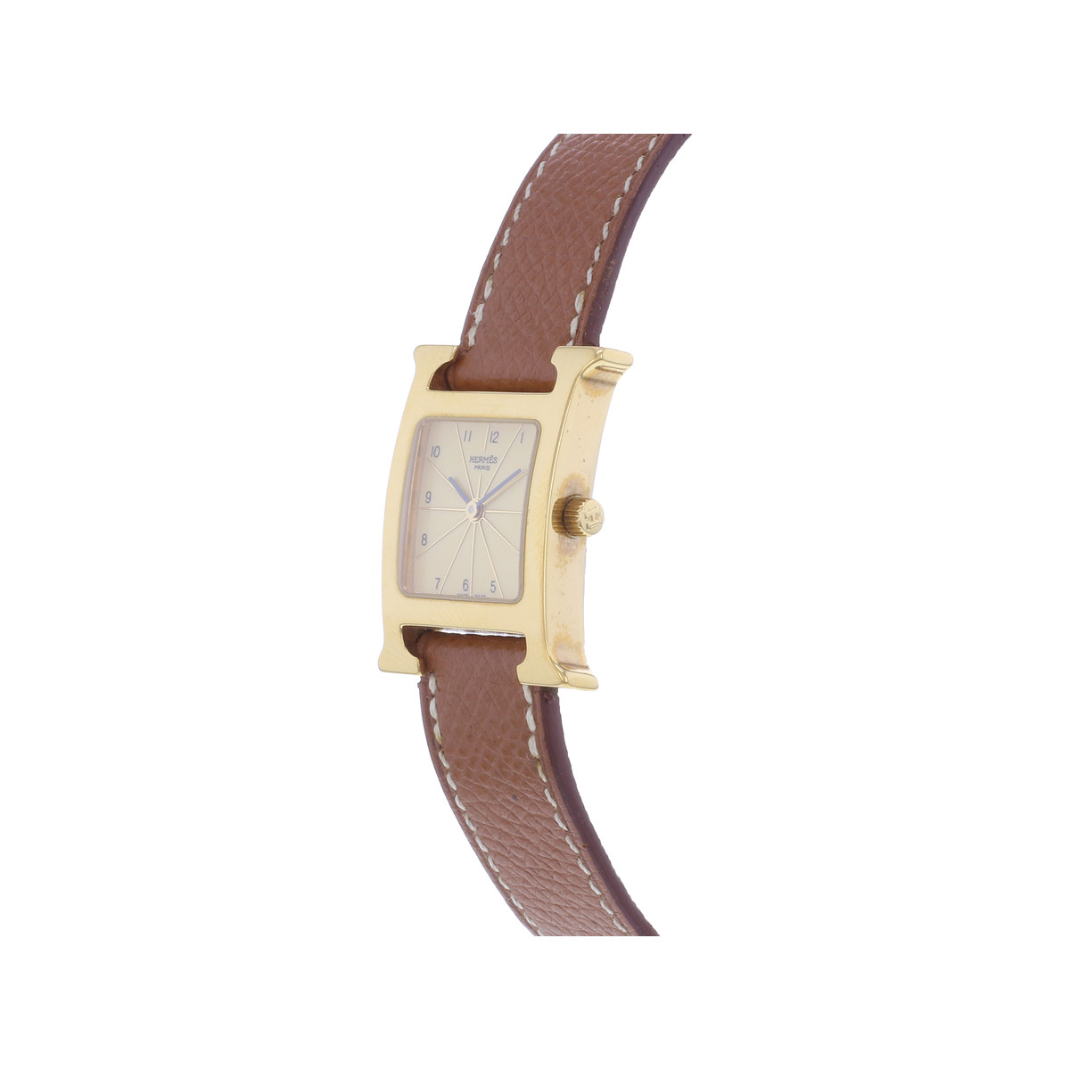 Montre d'occasion HERMES Heure H femme quartz bracelet cuir d'origine - vue D2