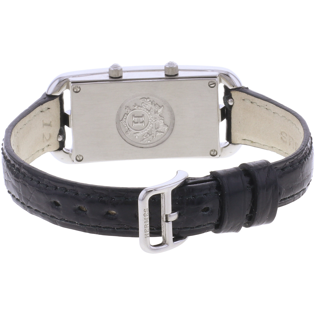 Montre d'occasion HERMES Cape Cod Dual Time femme quartz bracelet cuir cresus - vue 3
