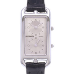 Montre d'occasion HERMES Cape Cod Dual Time femme quartz bracelet cuir cresus - vue D1