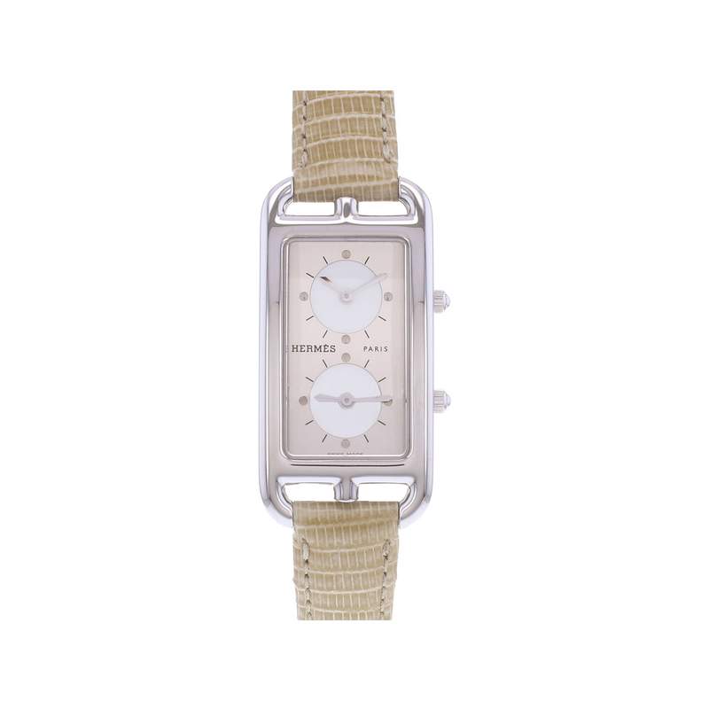 Montre d'occasion HERMES Cape Cod Dual Time femme quartz bracelet cuir - vue 1