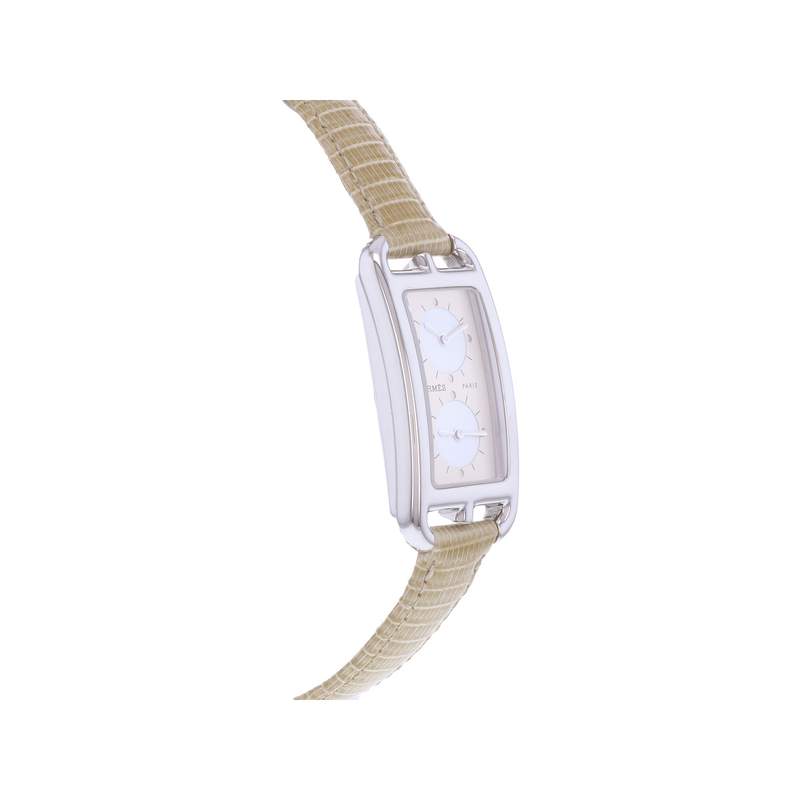 Montre d'occasion HERMES Cape Cod Dual Time femme quartz bracelet cuir - vue 2