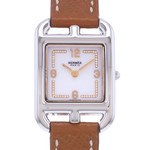 Montre d'occasion HERMES Cape Cod Diamants femme quartz bracelet cuir d'origine - vue D1