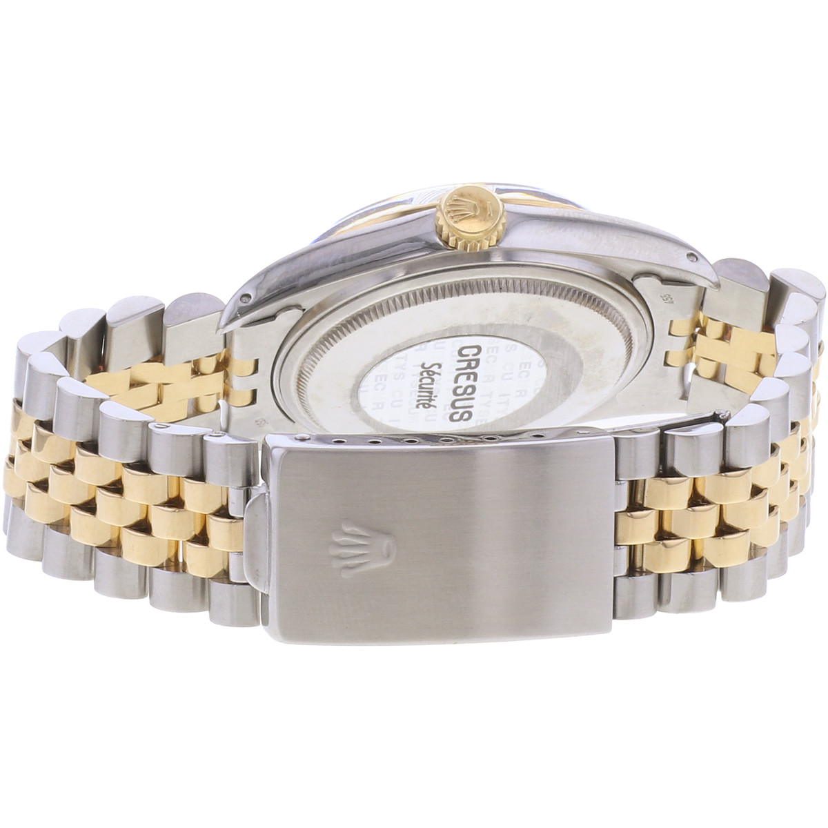 Montre d'occasion ROLEX DateJust 36 homme mouvement automatique certifié (cosc) bracelet or jaune 750/000 et acier - vue 3