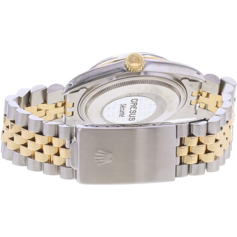 Montre d'occasion ROLEX DateJust 36 homme mouvement automatique certifié (cosc) bracelet or jaune 750/000 et acier - vue 3