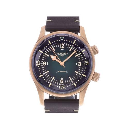 Montre d'occasion LONGINES Legend Diver homme automatique bracelet cuir d'origine