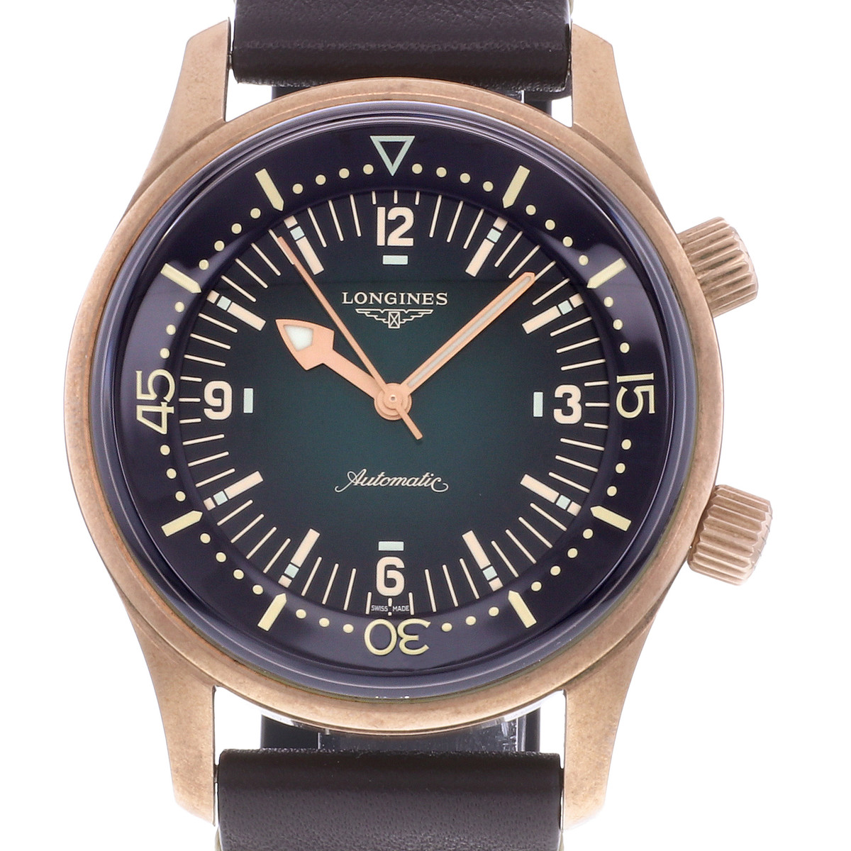 Montre d'occasion LONGINES Legend Diver homme automatique bracelet cuir d'origine - vue D1
