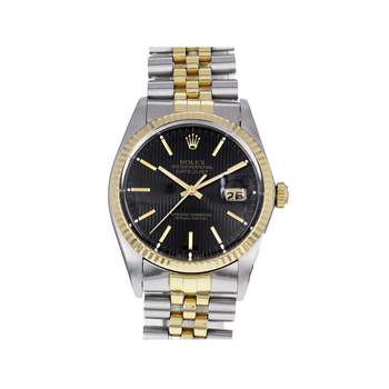 Montre d'occasion ROLEX DateJust 36 homme mouvement automatique certifié (cosc) bracelet or jaune 750/000 et acier