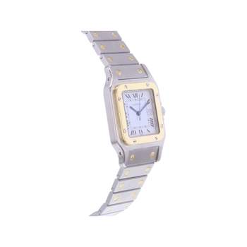 Montre d'occasion CARTIER Santos Automatique mixte automatique bracelet or jaune 750/000 et acier