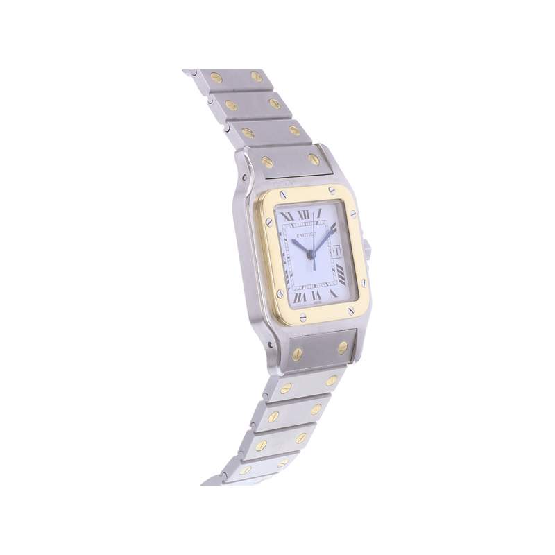 Montre d'occasion CARTIER Santos Automatique mixte automatique bracelet or jaune 750/000 et acier - vue 2