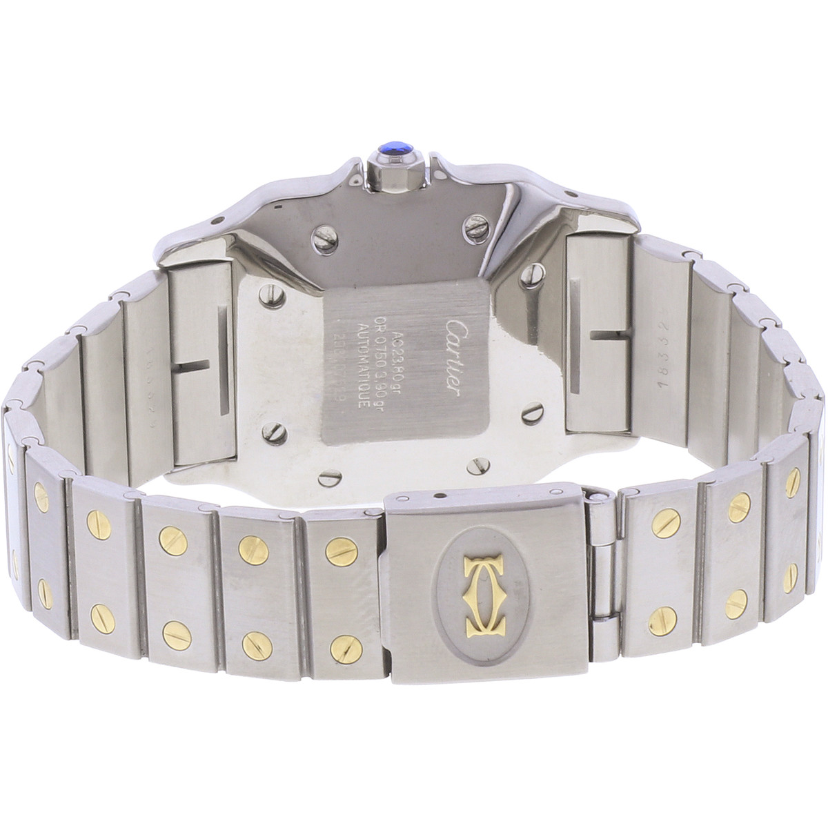 Montre d'occasion CARTIER Santos Automatique mixte automatique bracelet or jaune 750/000 et acier - vue 3