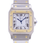 Montre d'occasion CARTIER Santos Automatique mixte automatique bracelet or jaune 750/000 et acier - vue D1
