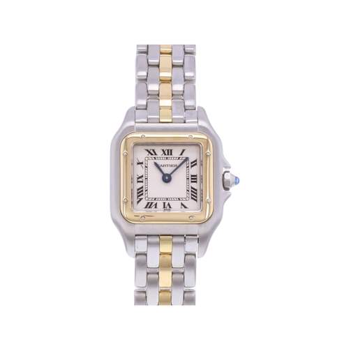 Montre d'occasion CARTIER Panthère femme quartz bracelet or jaune 750/000 et acier