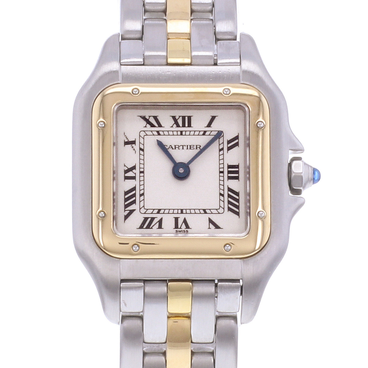 Montre d'occasion CARTIER Panthère femme quartz bracelet or jaune 750/000 et acier - vue D1