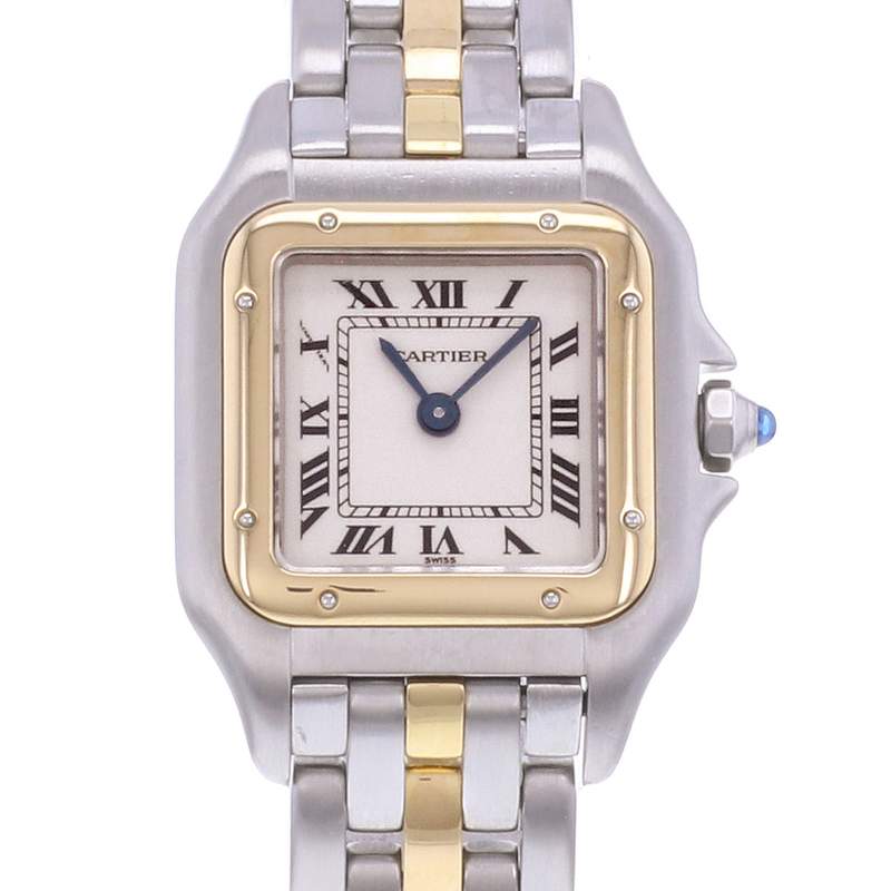 Montre d'occasion CARTIER Panthère femme quartz bracelet or jaune 750/000 et acier - vue D1