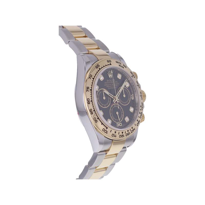 Montre d'occasion ROLEX Cosmograph Daytona Index diamants homme mouvement automatique certifié (cosc) bracelet or jaune 750/000 et acier - vue 2