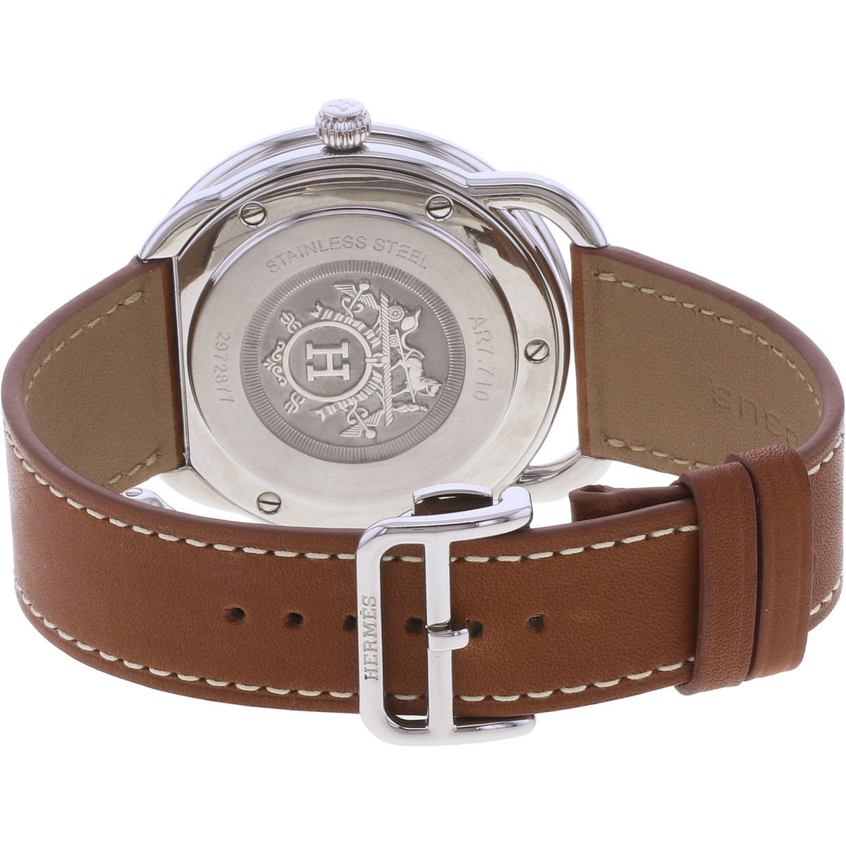 Montre d'occasion HERMES Arceau Automatic homme automatique bracelet cuir cresus - vue 3