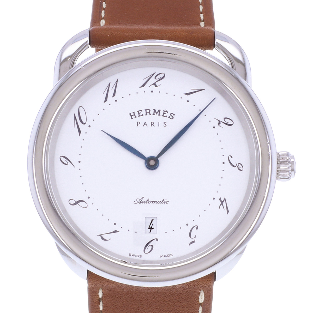 Montre d'occasion HERMES Arceau Automatic homme automatique bracelet cuir cresus - vue D1
