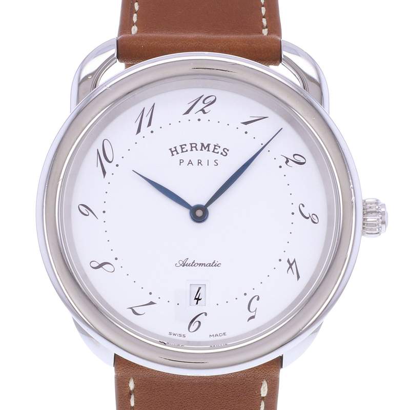 Montre d'occasion HERMES Arceau Automatic homme automatique bracelet cuir cresus - vue D1