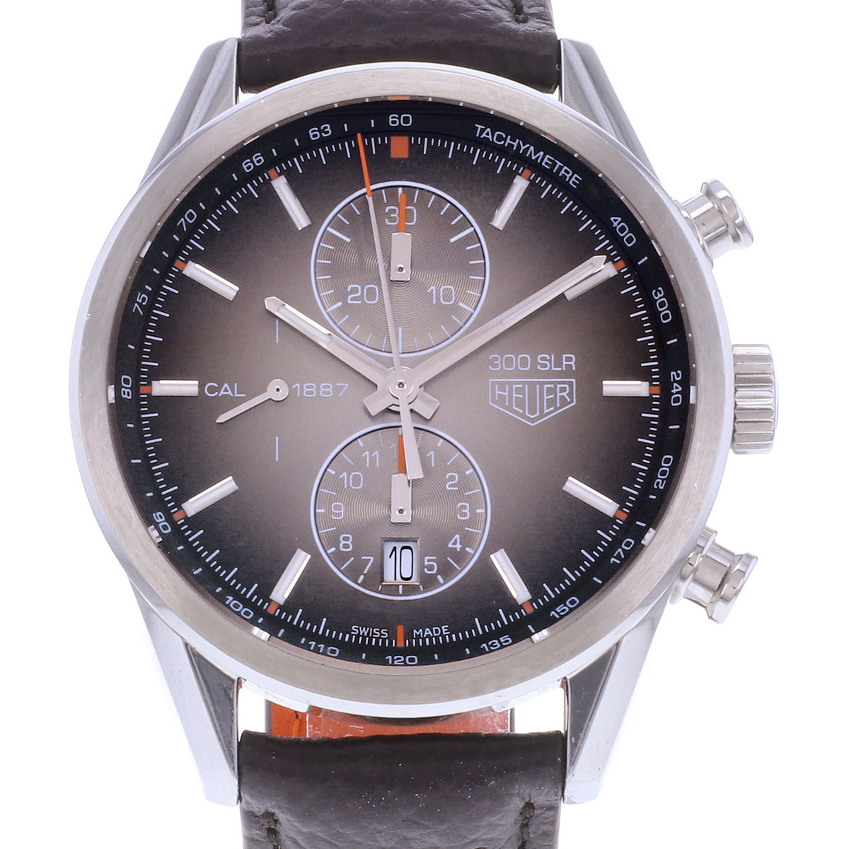 Montre d'occasion TAG HEUER Carrera 300 SLR homme automatique bracelet cuir d'origine - vue D1