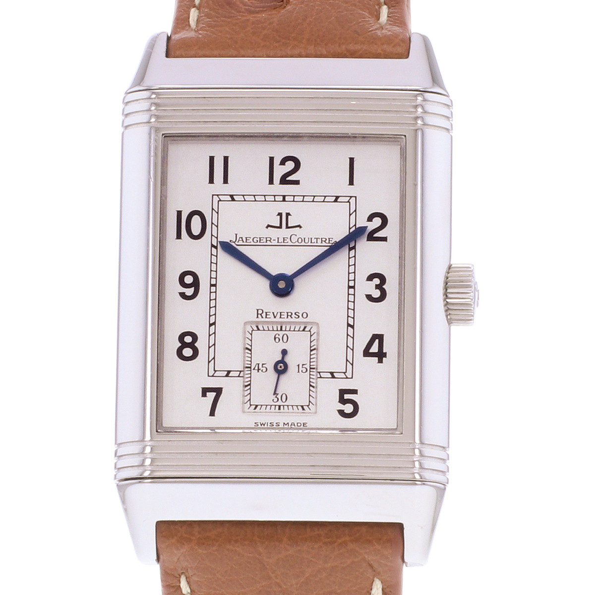 Montre d'occasion JAEGER LECOULTRE Reverso Grande Taille homme mécanique bracelet cuir cresus - vue D1