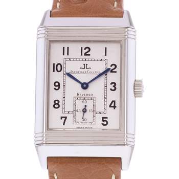 Montre d'occasion JAEGER LECOULTRE Reverso Grande Taille homme mécanique bracelet cuir cresus