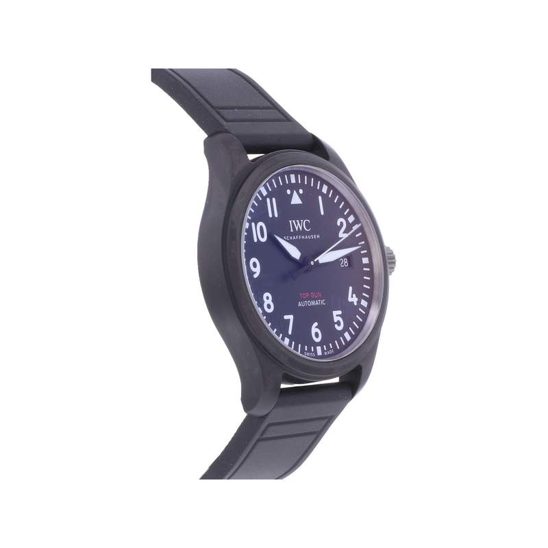 Montre d'occasion IWC Pilot Top Gun homme automatique bracelet caoutchouc - vue 2