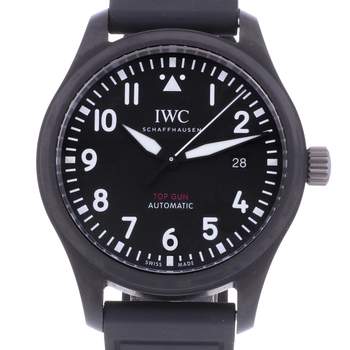 Montre d'occasion IWC Pilot Top Gun homme automatique bracelet caoutchouc