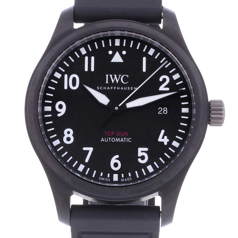Montre d'occasion IWC Pilot Top Gun homme automatique bracelet caoutchouc - vue D1