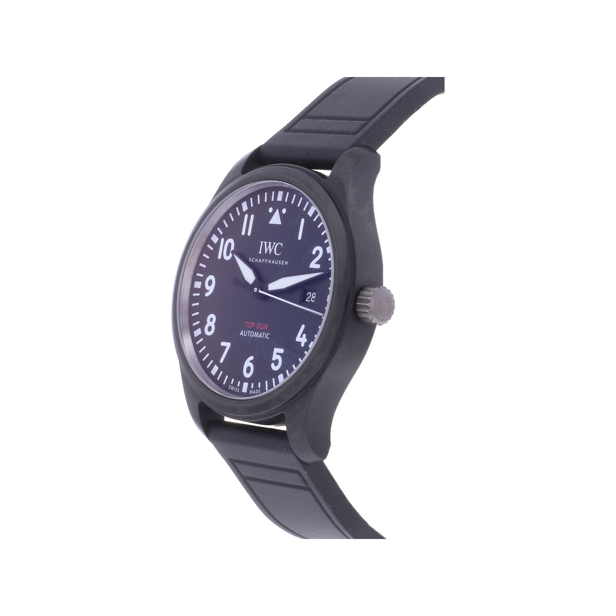 Montre d'occasion IWC Pilot Top Gun homme automatique bracelet caoutchouc - vue D2