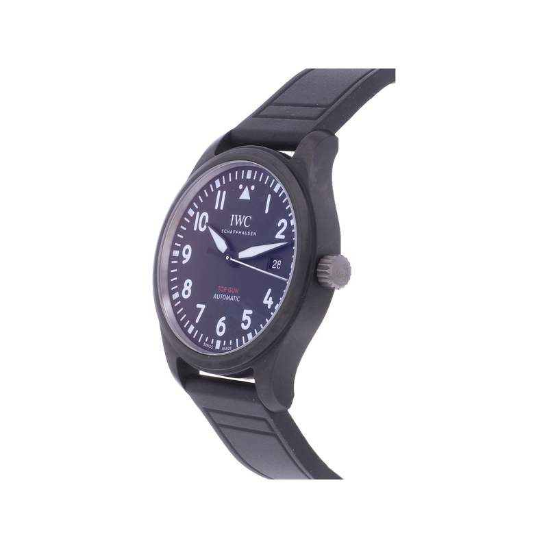 Montre d'occasion IWC Pilot Top Gun homme automatique bracelet caoutchouc - vue D2