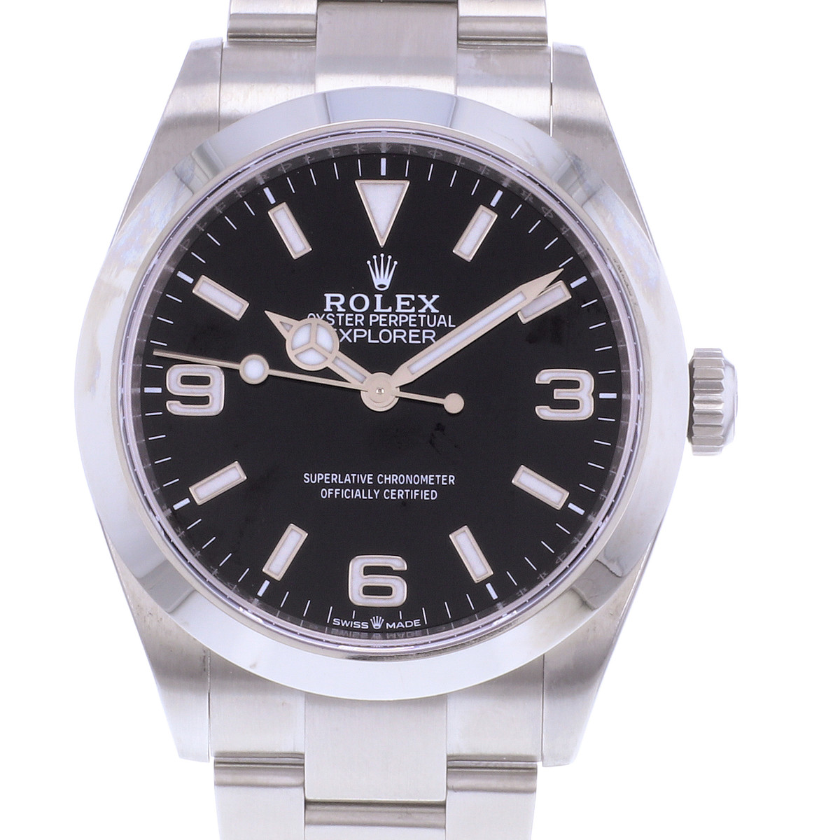 Montre d'occasion ROLEX Explorer homme mouvement automatique certifié (cosc) bracelet acier - vue D1