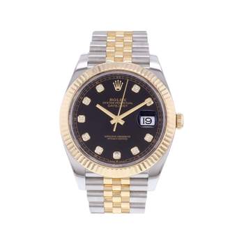 Montre d'occasion ROLEX DateJust 41 homme mouvement automatique certifié (cosc) bracelet or jaune 750/000 et acier