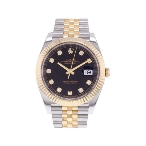Montre d'occasion ROLEX DateJust 41 homme mouvement automatique certifié (cosc) bracelet or jaune 750/000 et acier