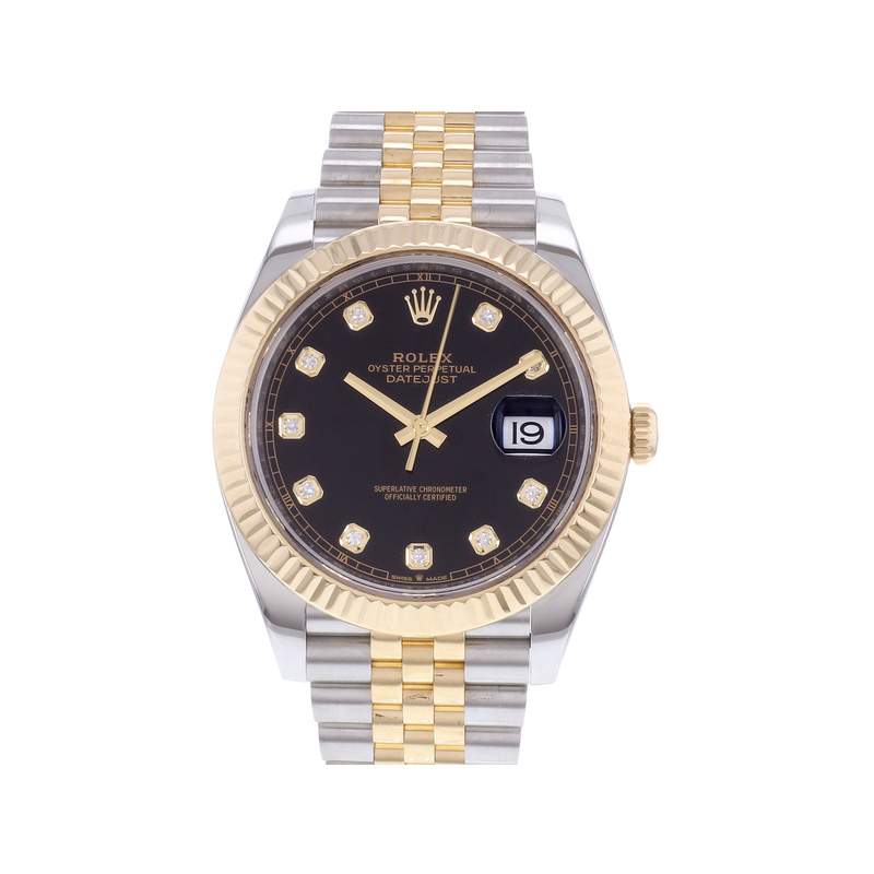 Montre d'occasion ROLEX DateJust 41 homme mouvement automatique certifié (cosc) bracelet or jaune 750/000 et acier - vue 1