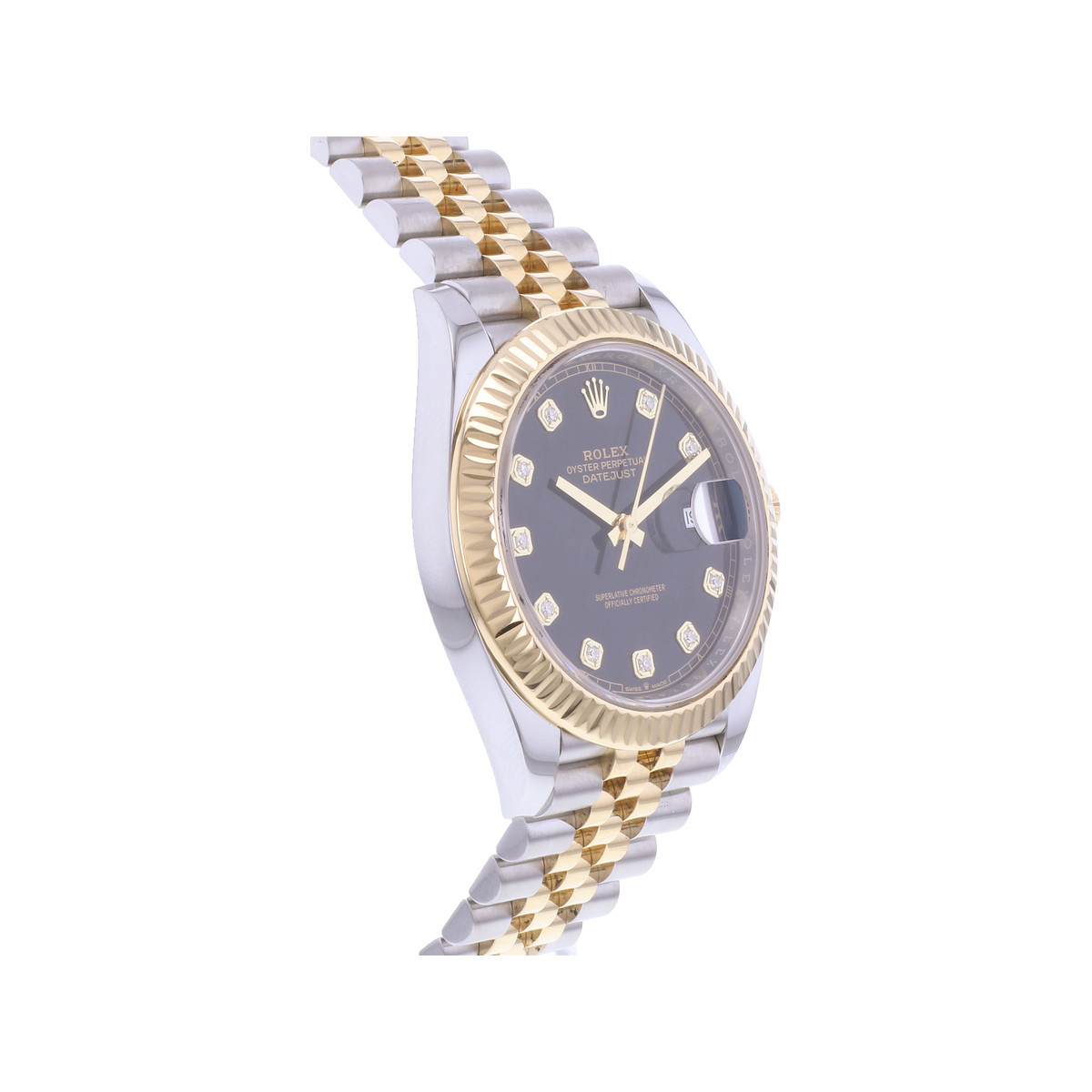 Montre d'occasion ROLEX DateJust 41 homme mouvement automatique certifié (cosc) bracelet or jaune 750/000 et acier - vue 2