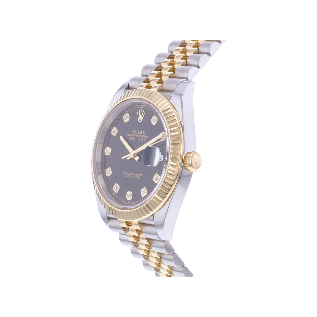 Montre d'occasion ROLEX DateJust 41 homme mouvement automatique certifié (cosc) bracelet or jaune 750/000 et acier - vue D2