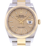 Montre d'occasion ROLEX DateJust 36 homme mouvement automatique certifié (cosc) bracelet or jaune 750/000 et acier - vue D1
