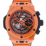 Montre d'occasion HUBLOT Big Bang Unico Orange Ceramic homme automatique bracelet caoutchouc - vue D1