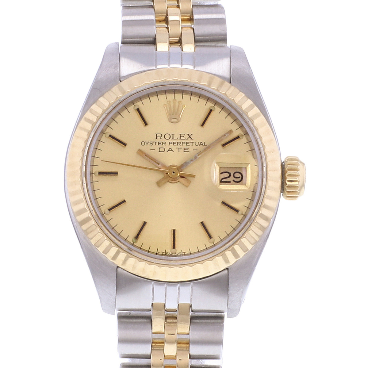Montre d'occasion ROLEX DateJust Lady femme automatique bracelet or jaune 750/000 et acier - vue D1