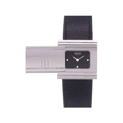 Montre d'occasion HERMES Glissade femme quartz bracelet cuir d'origine