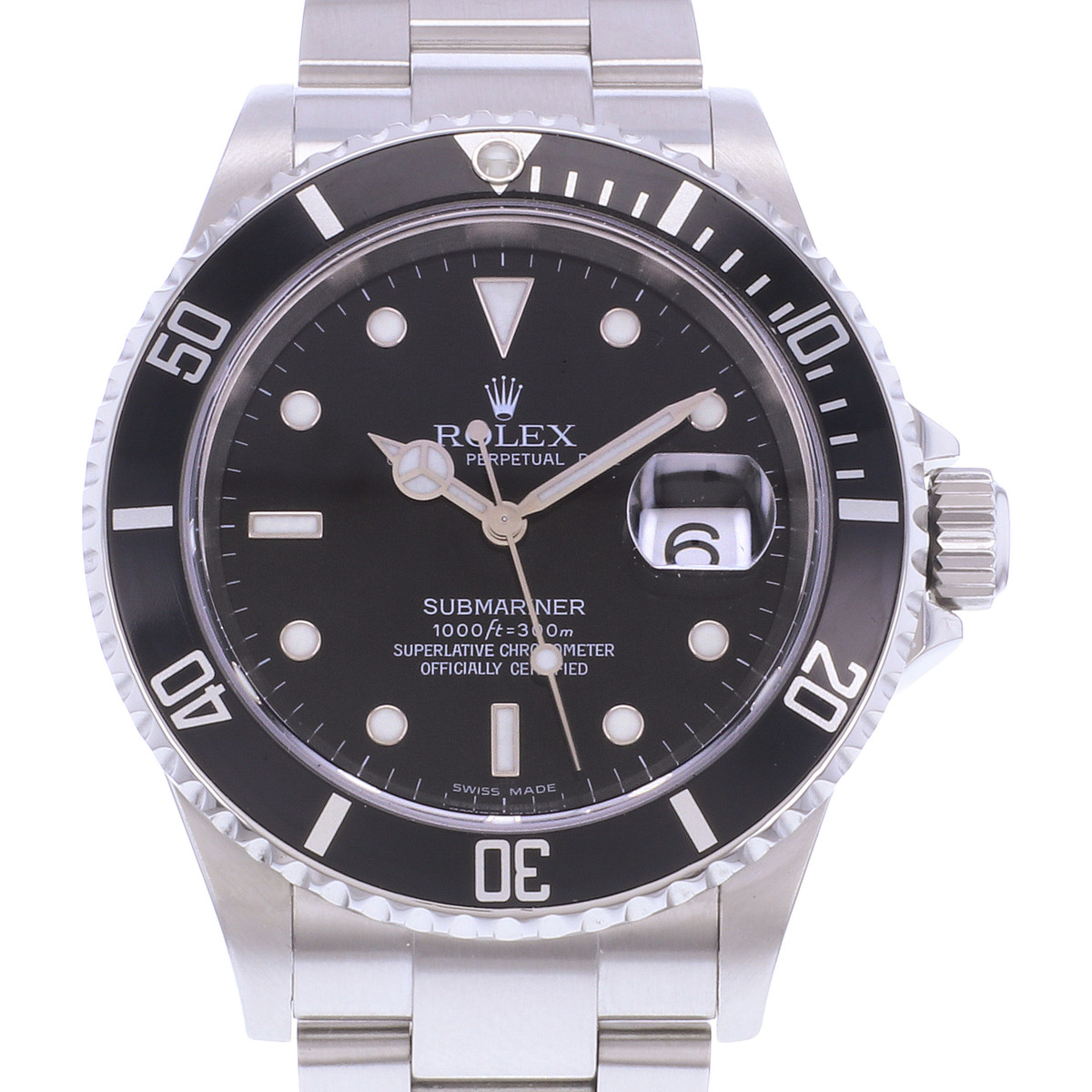 Montre d'occasion ROLEX Submariner Date homme mouvement automatique certifié (cosc) bracelet acier - vue D1