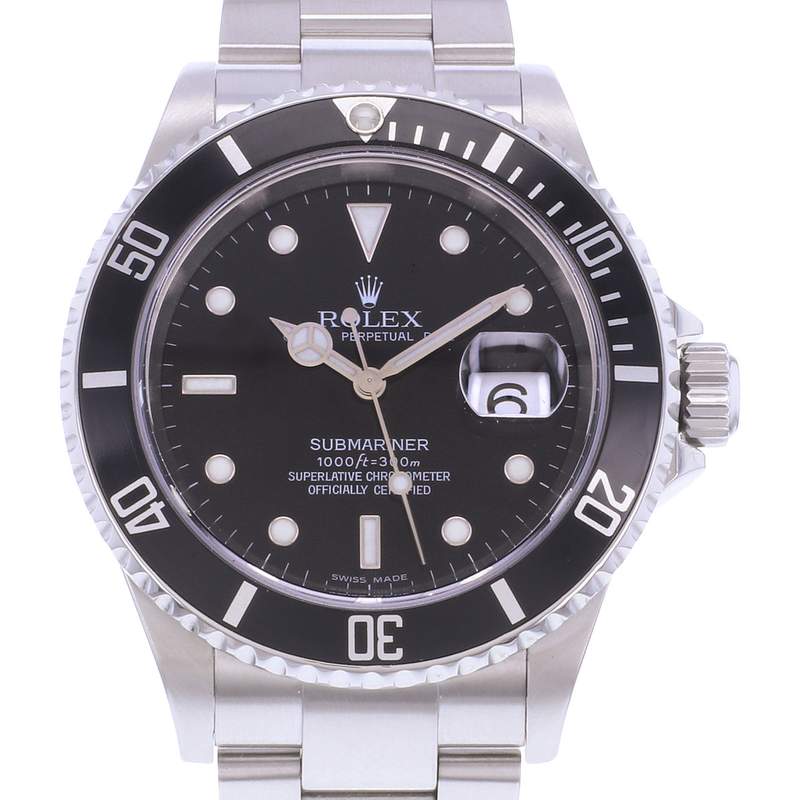 Montre d'occasion ROLEX Submariner Date homme mouvement automatique certifié (cosc) bracelet acier - vue D1