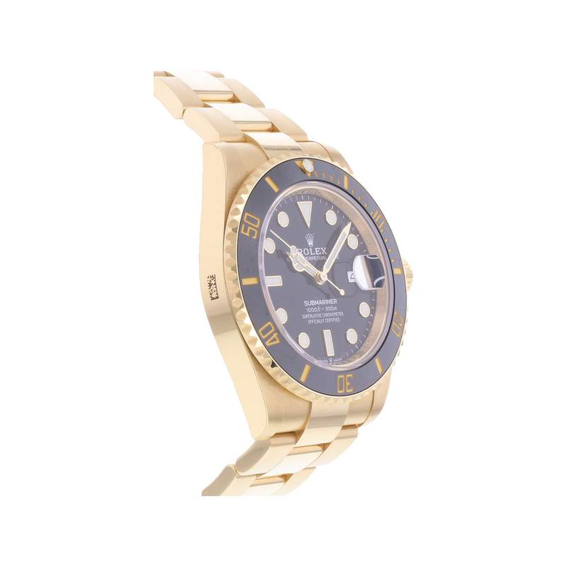 Montre d'occasion ROLEX Submariner Date homme mouvement automatique certifié (cosc) bracelet or jaune 750/000 - vue 2