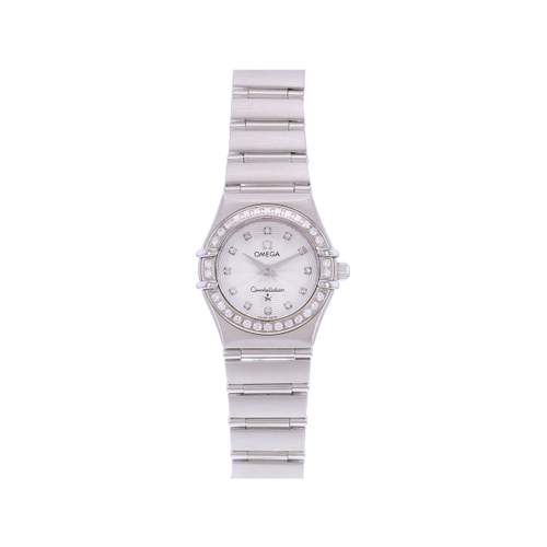 Montre d'occasion OMEGA Constellation Lady Index diamants femme quartz bracelet acier