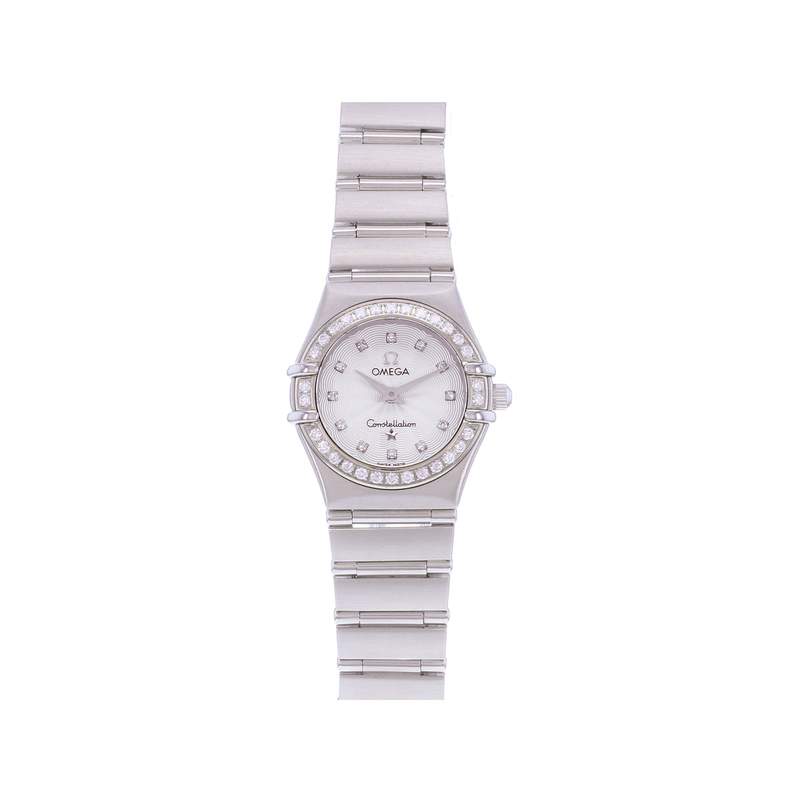 Montre d'occasion OMEGA Constellation Lady Index diamants femme quartz bracelet acier - vue 1
